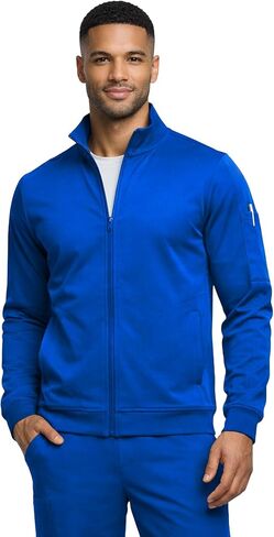 M&M SCRUBS Men’s Cool Stretch Zip Up Scrub Jacket – Lightweight Warm-Up Medical Jacket with 3 Pockets in Saudi Arabia