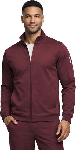 M&M SCRUBS Men’s Cool Stretch Zip Up Scrub Jacket – Lightweight Warm-Up Medical Jacket with 3 Pockets in Saudi Arabia