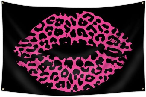 Pink Leopard Lips Tapestry 3x5 Ft Wall Hanging Tapestries Room Art Aesthetic Decor for Home Office Bedroom Living Room Dorm in Saudi Arabia