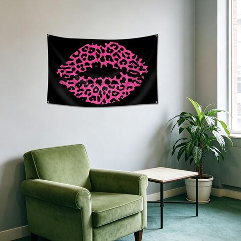 Pink Leopard Lips Tapestry 3x5 Ft Wall Hanging Tapestries Room Art Aesthetic Decor for Home Office Bedroom Living Room Dorm in Saudi Arabia