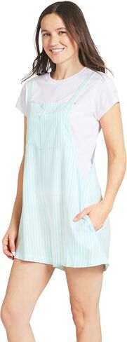 Billabong Women's Relaxed Fit Premium Quality Rayon Adjustable Short Jumpsuit Overall Romper in Kuwait