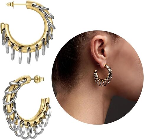 Stylish C shaped Ear Decoration Individualized C Shaped Drop Ear Studs Accessory Delicate Dangle Earrings in Saudi Arabia