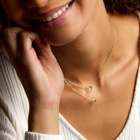 RS Pure by Ross-Simons Italian 14kt Yellow Gold Double-Heart Layered Necklace. 18 inches in Saudi Arabia