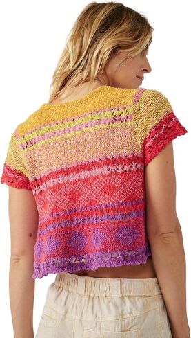 تي شيرت نسائي من Free People Lily Sweater، Paradise Combo (as1، Alpha، m، منتظم، عادي) in Kuwait