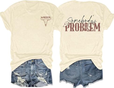 قمصان غربية للنساء من Nashville Country Concert Outfit، تيشيرتات جرافيك كلاسيكية لراعية البقر بأكمام قصيرة، قمصان جمجمة الثور in Kuwait