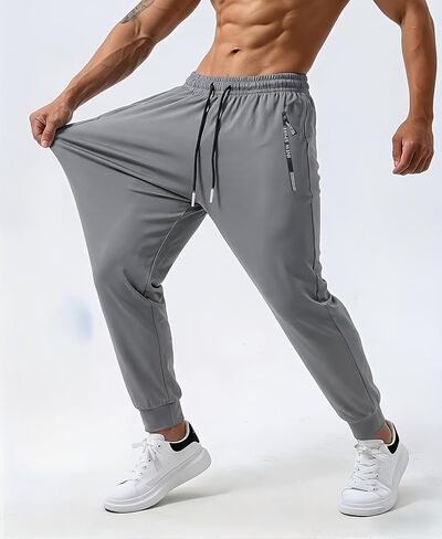 Men's Full Elastic Waist Quick Dry Joggers Breathable Running Pants with Pockets Lightweight Athletic in Kuwait