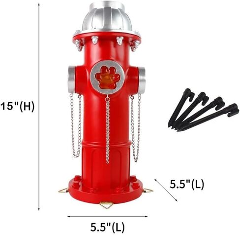 Fake Fire Hydrant for Dogs to Pee on,15 inch Solar Training Hydrant Puppy Large Dog Pee Post Outdoor,Backyard Decor Outdoor Statues Firefighter Gifts for Men in Kuwait