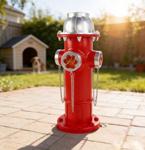 Fake Fire Hydrant for Dogs to Pee on,15 inch Solar Training Hydrant Puppy Large Dog Pee Post Outdoor,Backyard Decor Outdoor Statues Firefighter Gifts for Men in Kuwait