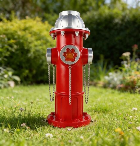 Fake Fire Hydrant for Dogs to Pee on,15 inch Solar Training Hydrant Puppy Large Dog Pee Post Outdoor,Backyard Decor Outdoor Statues Firefighter Gifts for Men in Kuwait