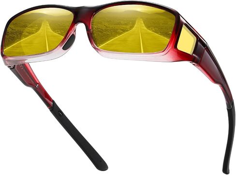 HAOLOTA Night Vision Driving Over Glasses, Nighttime Glasses Men Women Anti Glare Yellow Tinted Lens Lightweight in Saudi Arabia