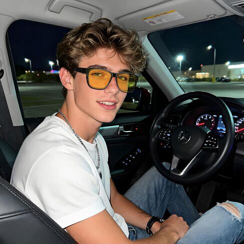 HAOLOTA Night Vision Driving Over Glasses, Nighttime Glasses Men Women Anti Glare Yellow Tinted Lens Lightweight in Saudi Arabia