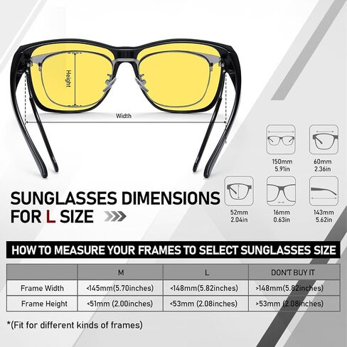 HAOLOTA Night Vision Driving Over Glasses, Nighttime Glasses Men Women Anti Glare Yellow Tinted Lens Lightweight in Saudi Arabia