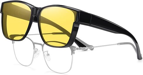 HAOLOTA Night Vision Driving Over Glasses, Nighttime Glasses Men Women Anti Glare Yellow Tinted Lens Lightweight in Saudi Arabia