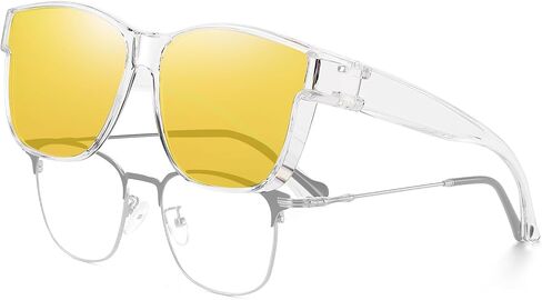 HAOLOTA Night Vision Driving Over Glasses, Nighttime Glasses Men Women Anti Glare Yellow Tinted Lens Lightweight in Saudi Arabia