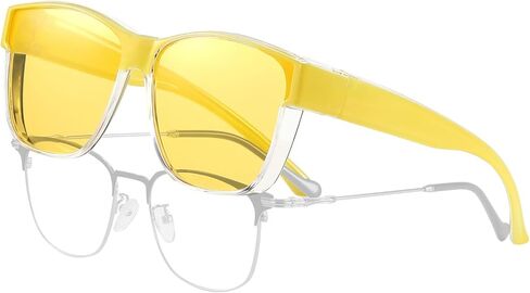 HAOLOTA Night Vision Driving Over Glasses, Nighttime Glasses Men Women Anti Glare Yellow Tinted Lens Lightweight in Saudi Arabia