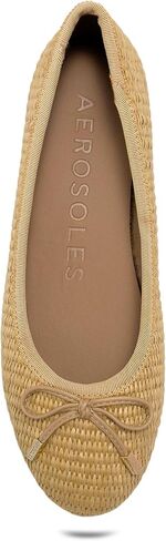 Aerosoles Women's HOMEBET Ballet Flat, Natural/Beige Bisque Raffia, 7W in Kuwait