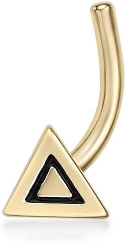 Lavari Jewelers 20 Gauge Curved Screw Nose Ring in 14k Yellow Gold with Enamel Unisex Stud Nose Ring Hypoallergenic Nostril Piercing Jewelry 20G Body Piercing in Kuwait