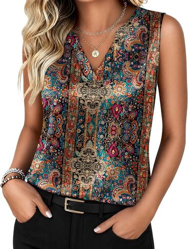 Zeagoo Silk Satin Tank Tops for Women V Neck Business Work Blouses Summer Dressy Casual Sleeveless Shirts in Kuwait