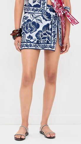 FARM Rio Women's Cashew and Birds Mini Wrap Skirt in Saudi Arabia