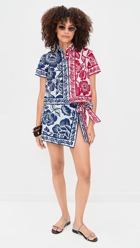 FARM Rio Women's Cashew and Birds Mini Wrap Skirt in Saudi Arabia