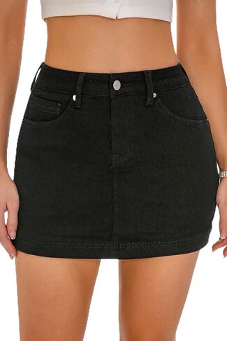 GUANYY Women's Denim Skort Stretchy Bodycon High Waisted Y2k Mini Skirt 2026 Trendy Shorts Jean Skirt in Saudi Arabia
