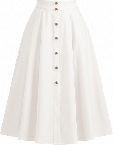Wedtrend Women's A-Line Midi Skirts High Waisted Flowy Skirt with Pockets Pleated Work Skirts for Women in Saudi Arabia