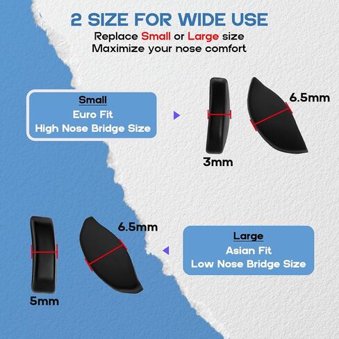 Replacement Nose Pads Nose Pieces for Oakley HSTN OO9242(A) HSTN Metal OO9279, Upgrade Anti-Slip Silicone Pads Enhanced Comfort & Grip - Black Euro Fit in Kuwait