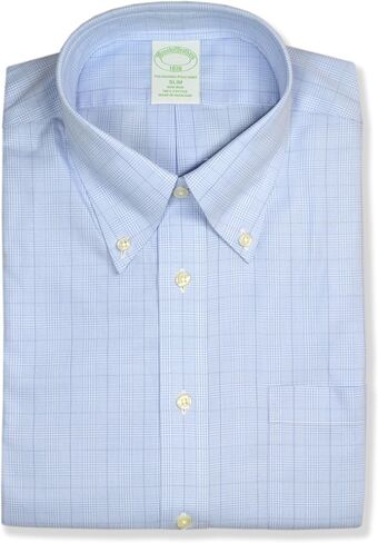 قميص Brooks Brothers الرجالي ذو المقاس النحيف بجيب منقوش مصنوع من القطن بالكامل، in Kuwait