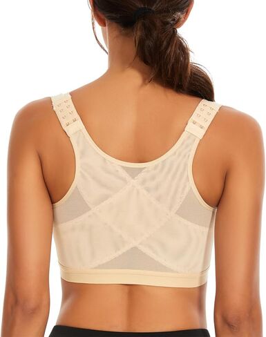 Front Closure Posture Corrector Bras for Women Wireless Full Coverage Back Support Shapewear Bra in Kuwait