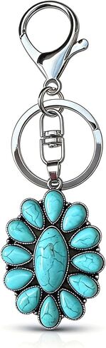 Angyape Boho Cowgirl Western Keychain Bag Charms for Handbags Purse Accessories Car Key Chain Turquoise Jewelry for Women in Kuwait