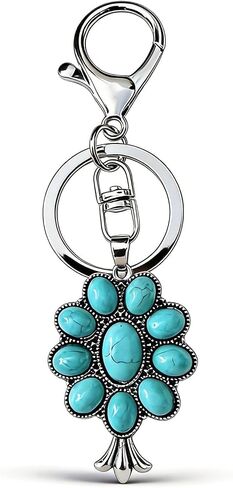 Angyape Boho Cowgirl Western Keychain Bag Charms for Handbags Purse Accessories Car Key Chain Turquoise Jewelry for Women in Kuwait