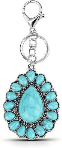 Angyape Boho Cowgirl Western Keychain Bag Charms for Handbags Purse Accessories Car Key Chain Turquoise Jewelry for Women in Kuwait