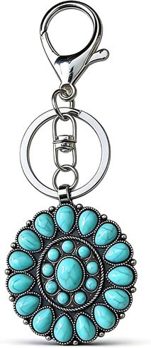 Angyape Boho Cowgirl Western Keychain Bag Charms for Handbags Purse Accessories Car Key Chain Turquoise Jewelry for Women in Kuwait