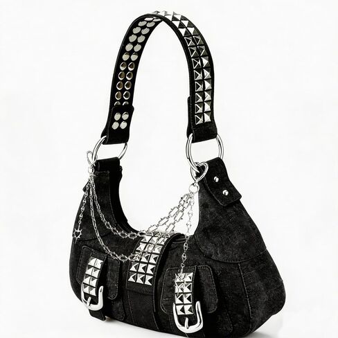 Gothic Spiked Heart Bag Chains for Purses Handbags,Y2K Goth Wallet Pants Chain Keychain, Rave EDM Jewelry Accessory for Bags in Kuwait
