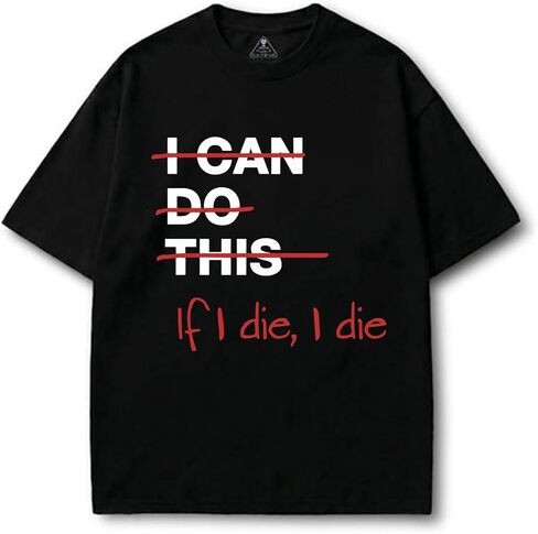 IRON PANDA T-Shirts for Men-Short Sleeve Workout Gym Shirts-Running Athletic Tees Fit Tshirt-If I die I die Cotton Pump Cover in Kuwait