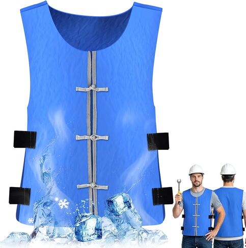 Cooling Ice Vest for Men and Women,Adjustable Evaporative Cooling Vest for Hot Weather, No Ice or Electricity Needed in Saudi Arabia