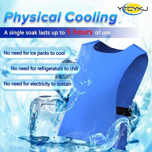 Cooling Ice Vest for Men and Women,Adjustable Evaporative Cooling Vest for Hot Weather, No Ice or Electricity Needed in Kuwait