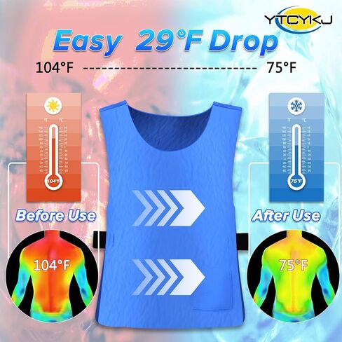 Cooling Ice Vest for Men and Women,Adjustable Evaporative Cooling Vest for Hot Weather, No Ice or Electricity Needed in Kuwait