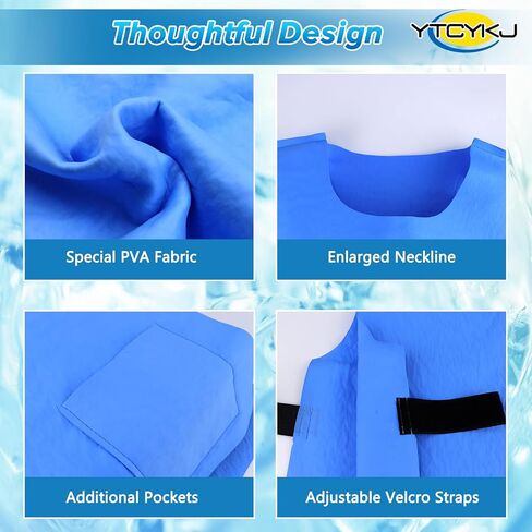 Cooling Ice Vest for Men and Women,Adjustable Evaporative Cooling Vest for Hot Weather, No Ice or Electricity Needed in Kuwait