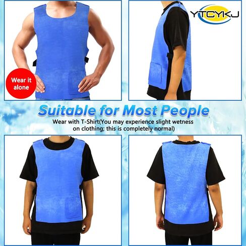 Cooling Ice Vest for Men and Women,Adjustable Evaporative Cooling Vest for Hot Weather, No Ice or Electricity Needed in Kuwait