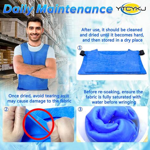 Cooling Ice Vest for Men and Women,Adjustable Evaporative Cooling Vest for Hot Weather, No Ice or Electricity Needed in Kuwait