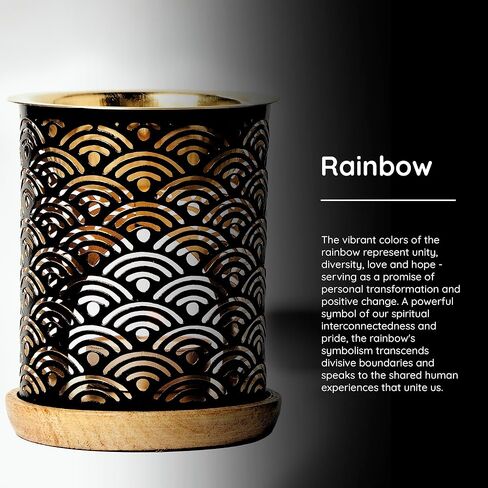 Aromafume Rainbow Essential Oil Burner | Oil Diffuser with Candle | Brass Burner with 10ml Essential Oil in Kuwait