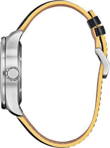 CITIZEN Men's Eco-Drive Marvel Comics X-Men, 42.3mm Silver-Tone Stainless Steel Case with a Black Leather Strap & Black Dial (Style: AW5007-17W) in Kuwait