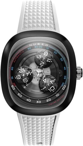 Nubeo Men's 46mm Tri-Star Orbit Automatic Limited Edition Watch with Rubber Strap NB-6116 in Saudi Arabia