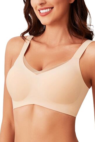 MOEOZLLO Womens Wireless Bras for Women No Underwire Seamless Bralettes for Wireless Bra V Lace Soft T Shirt Support in Saudi Arabia