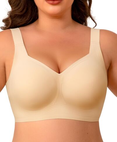 Wireless Minimizer Jelly Bras for Women No Underwire Plus Size Bra with Support Lift Full Coverage Comfortable Seamless Bra in Saudi Arabia