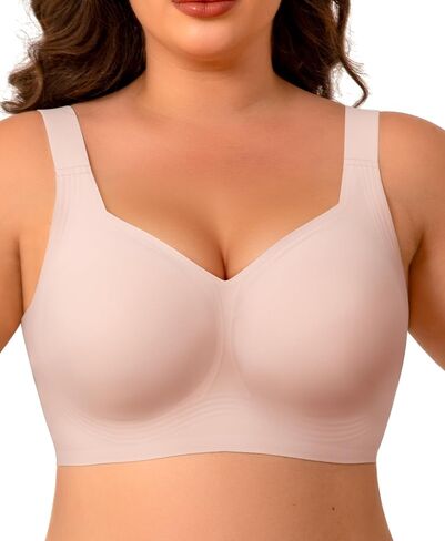 Wireless Minimizer Jelly Bras for Women No Underwire Plus Size Bra with Support Lift Full Coverage Comfortable Seamless Bra in Kuwait