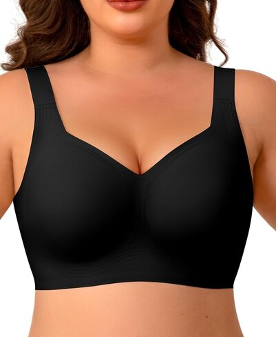 Wireless Minimizer Jelly Bras for Women No Underwire Plus Size Bra with Support Lift Full Coverage Comfortable Seamless Bra in Saudi Arabia
