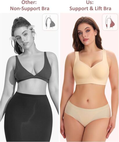 Wireless Minimizer Jelly Bras for Women No Underwire Plus Size Bra with Support Lift Full Coverage Comfortable Seamless Bra in Saudi Arabia