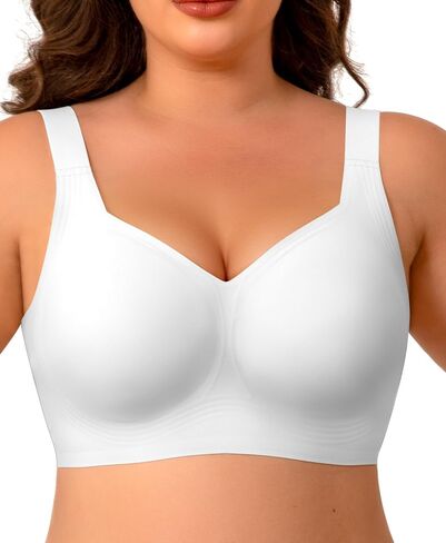 Wireless Minimizer Jelly Bras for Women No Underwire Plus Size Bra with Support Lift Full Coverage Comfortable Seamless Bra in Saudi Arabia